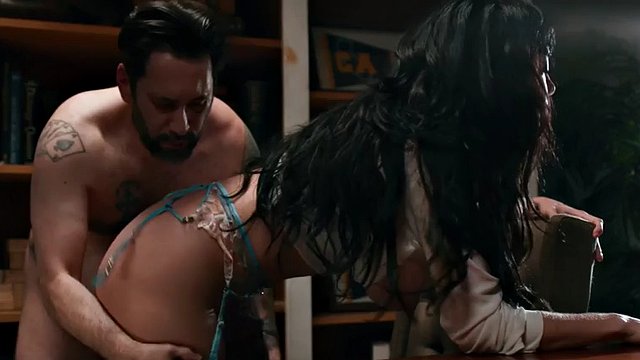 ADULT TIME - Insatiable MILF Little Puck gets fisted and fucked on the desk by a sleazy director!
