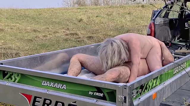 MATURE PUBLIC PORN: OUTDOOR ANAL SEX AND CUM SWALLOW FOR GRANNY - CAM2 2of2