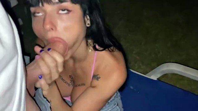 Stranger didn't expect to get anal creampie on the street at night
