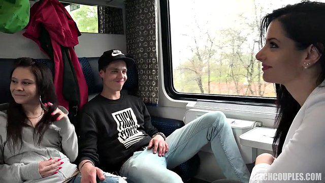 Two czech teen gets plowed on the way home
