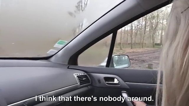 Hitchhiking beauty fucked in her car