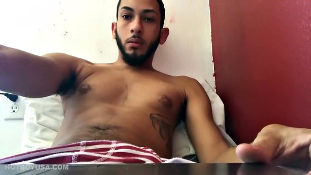 Brain gets a boner then pushes down his shorts enough to release his big cock and balls. His balls are literally rubbing against the laptop he's using to record this masturbation session.