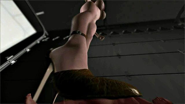 Beautiful giantess crushes tiny slaves