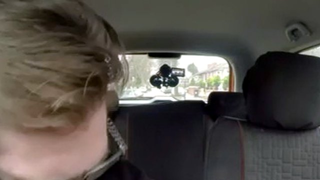 Chubby english bird publicly riding instructor