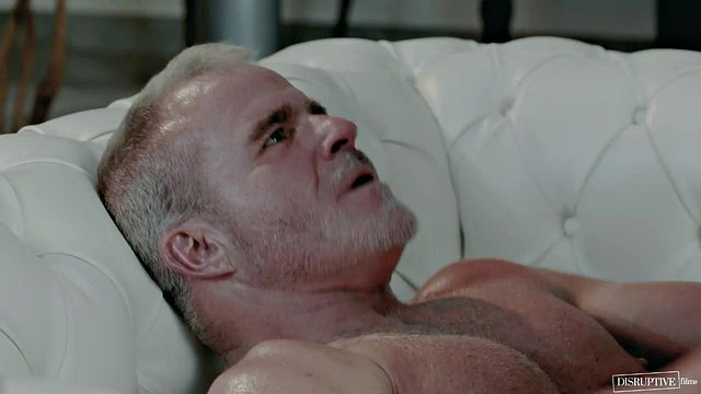 Older man gets lucky and bangs a pale twink guy