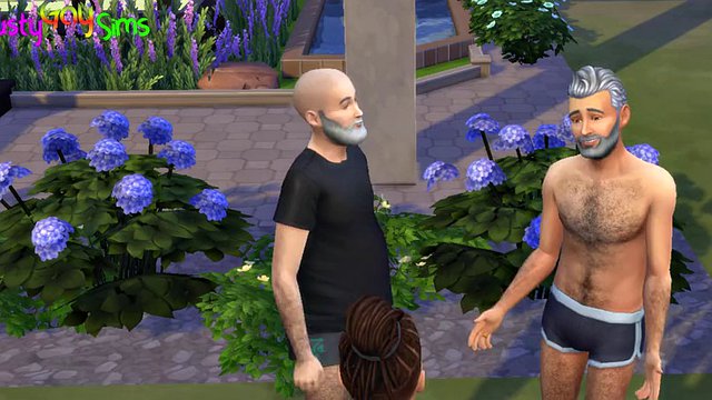 Two grandparents vs a young man - Two elderly couples celebrate their anniversary, gay threesome